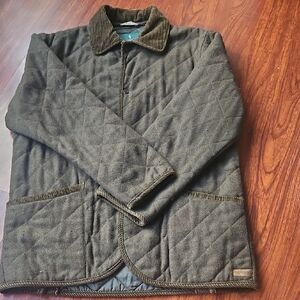 Cardon Cosas Nuestras Quilted Barn Jacket | Olive Green Corduroy Trim | Size S